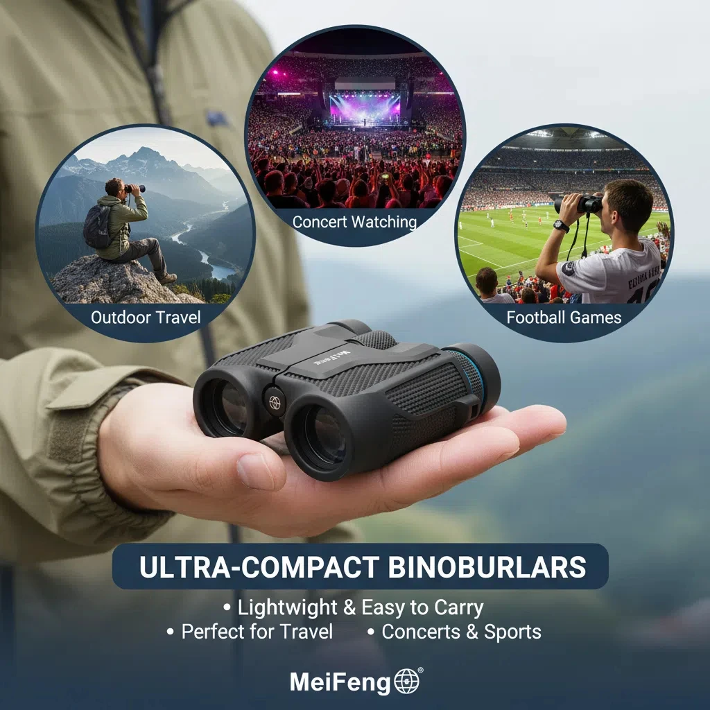 Maifeng 12x25 Fernglas HD-Okular Wasserdichtes Teleskop für Vogelbeobachtung Wandern Fußball Camping Hochleistungs-Fernglas mit Einfacher Fokussierung – Detail 1