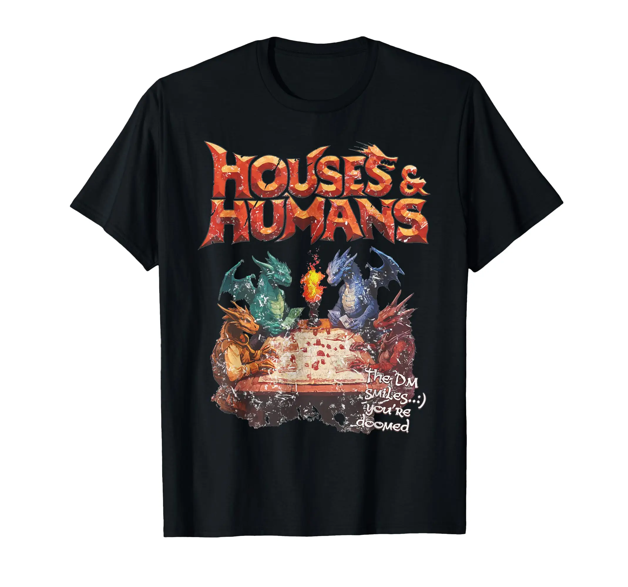 

Houses and Humans Vintage Retro 90s Joke Gaming T-Shirt