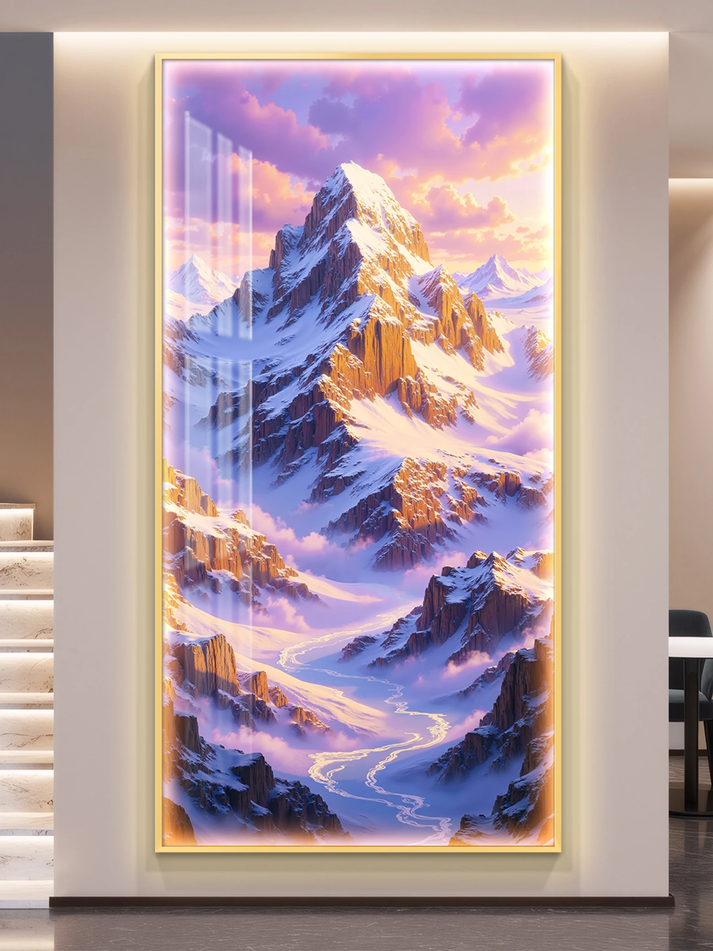 Light Luxury LED With Lights Decorative Paintings In Corridors Hanging Paintings In Corridors Simple Modern High-end Mural Light
