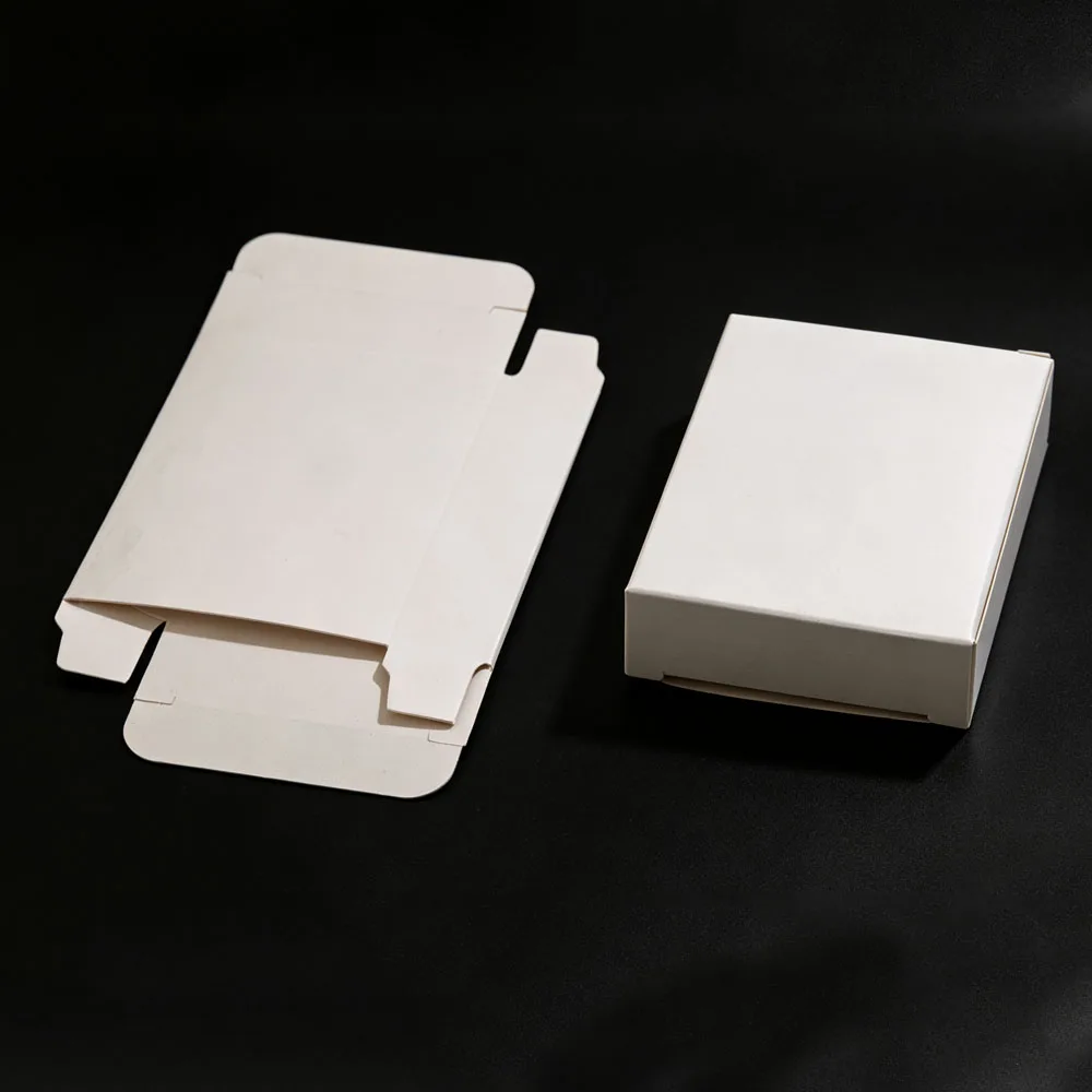 10Pcs Small Square White Cardboard Boxes Customizable Universal Paper Carton Box for Handmade Gifts Jewelry Craft Packaging