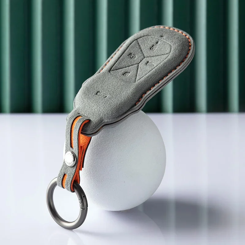 Key Bag For XPeng P7 G9 P5 G3i Key Case Cover Ring Keychain Alcantara Accessories