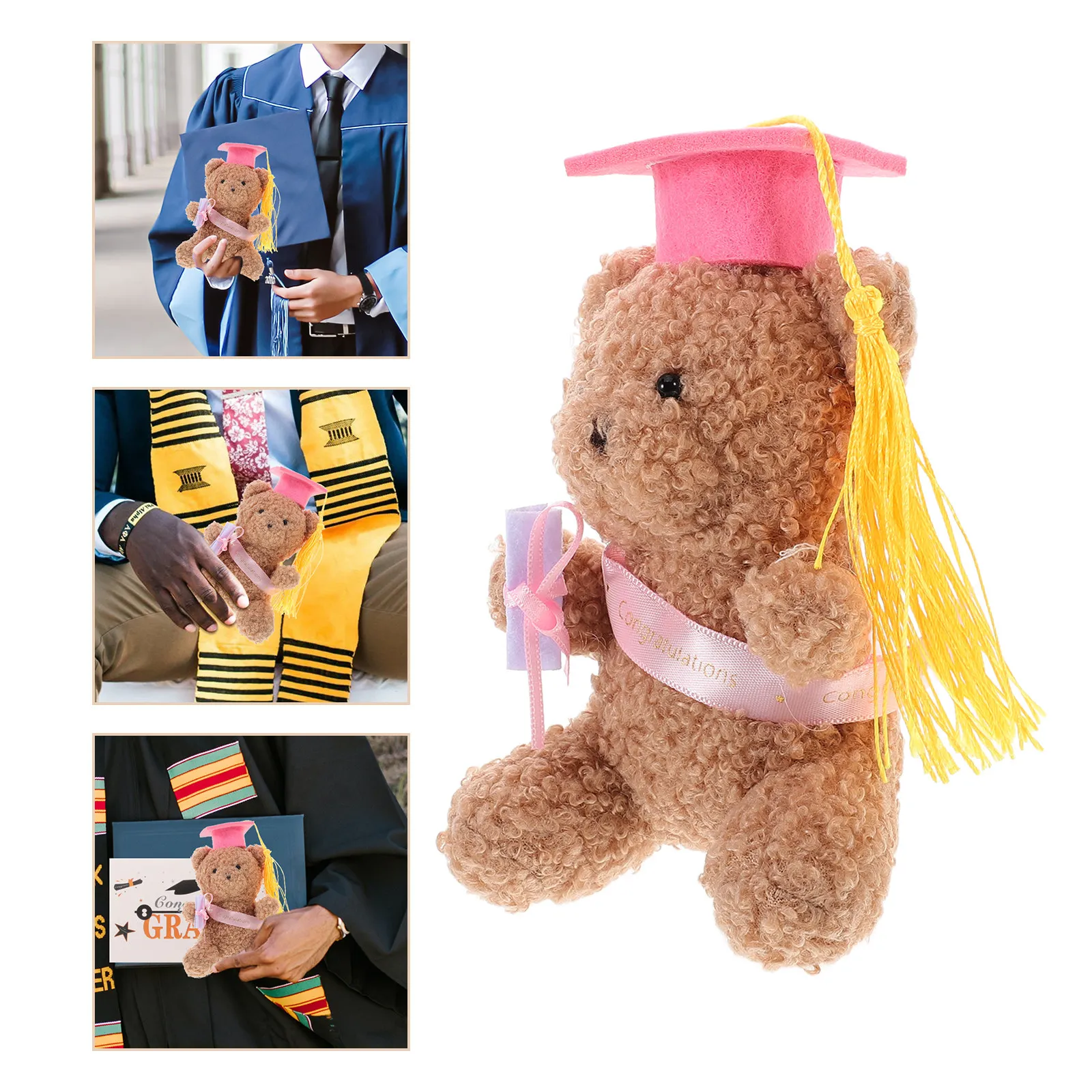 Graduation Gown Bears Mini Stuffed Animals For Graduation Cap Wearing Cute Academic Symbol Soft Comfortable Display