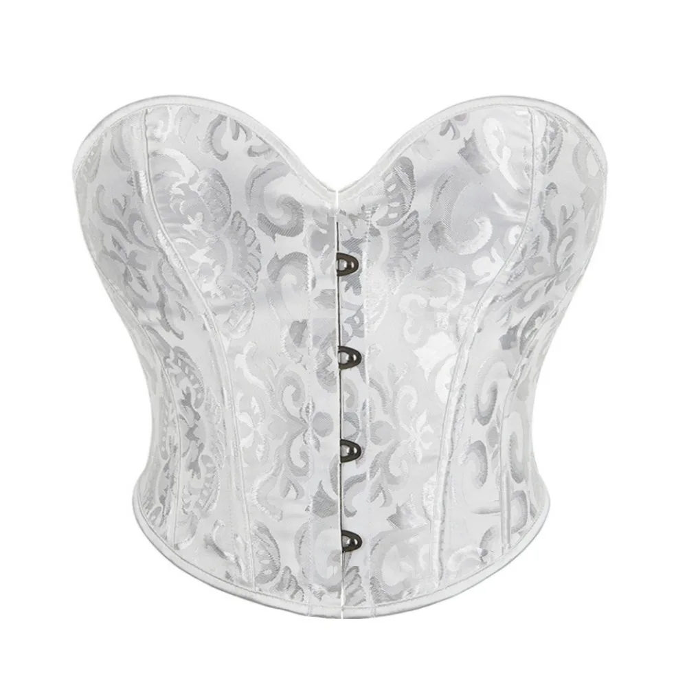 

Sexy Laced Design Corset Body Shaper Tight Binding Steel Boned Waist Cincher Floral Print Steel Boned Corset Shapewear Use