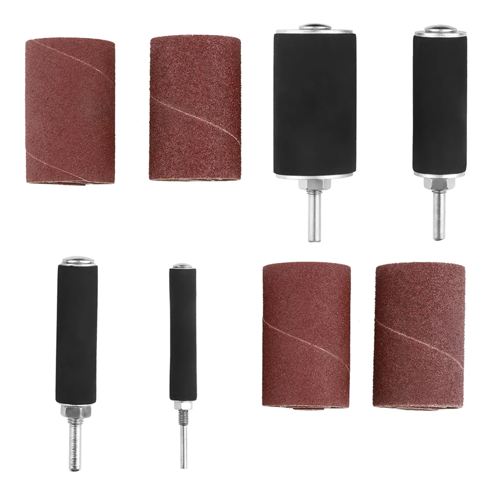Abrasive Sanding Band Set Mandrel Included Spiral Slit Rotary Tool Sanding Bands Plastic Storage Case Metal Polishing