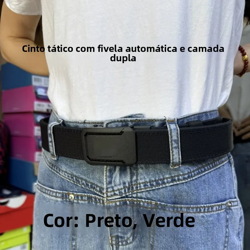thickened-double-layer-nylon-canvas-belt-automatic-buckle-outdoor-training-tactical-waist-belt-wear-resistant-casual-men's-belt