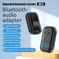 Bluetooth 5.4 LED Adapter for Car Music Headphones and Speakers 3.5mm AUX Wireless Audio Transmitter Receiver 800MAh FM TF Card