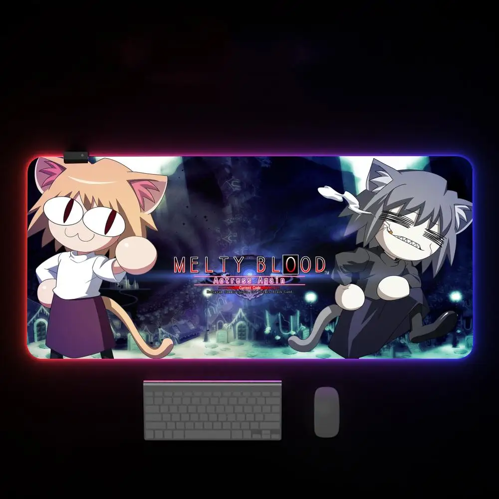 Cartoon Neck Arc Mouse Pad, RGB Mouse Pad, Backlit Mat, Acessórios para PC, Teclado Gamer, Desk Pro, Backlight