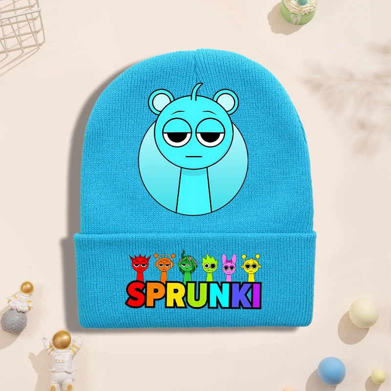 Sprunki Knitted Hat for Children Anime Cartoon Cute Knit Hat Boys Girls Winter Warm Fashion Cap Kids Windproof Hip Hop Caps Gift - view 2