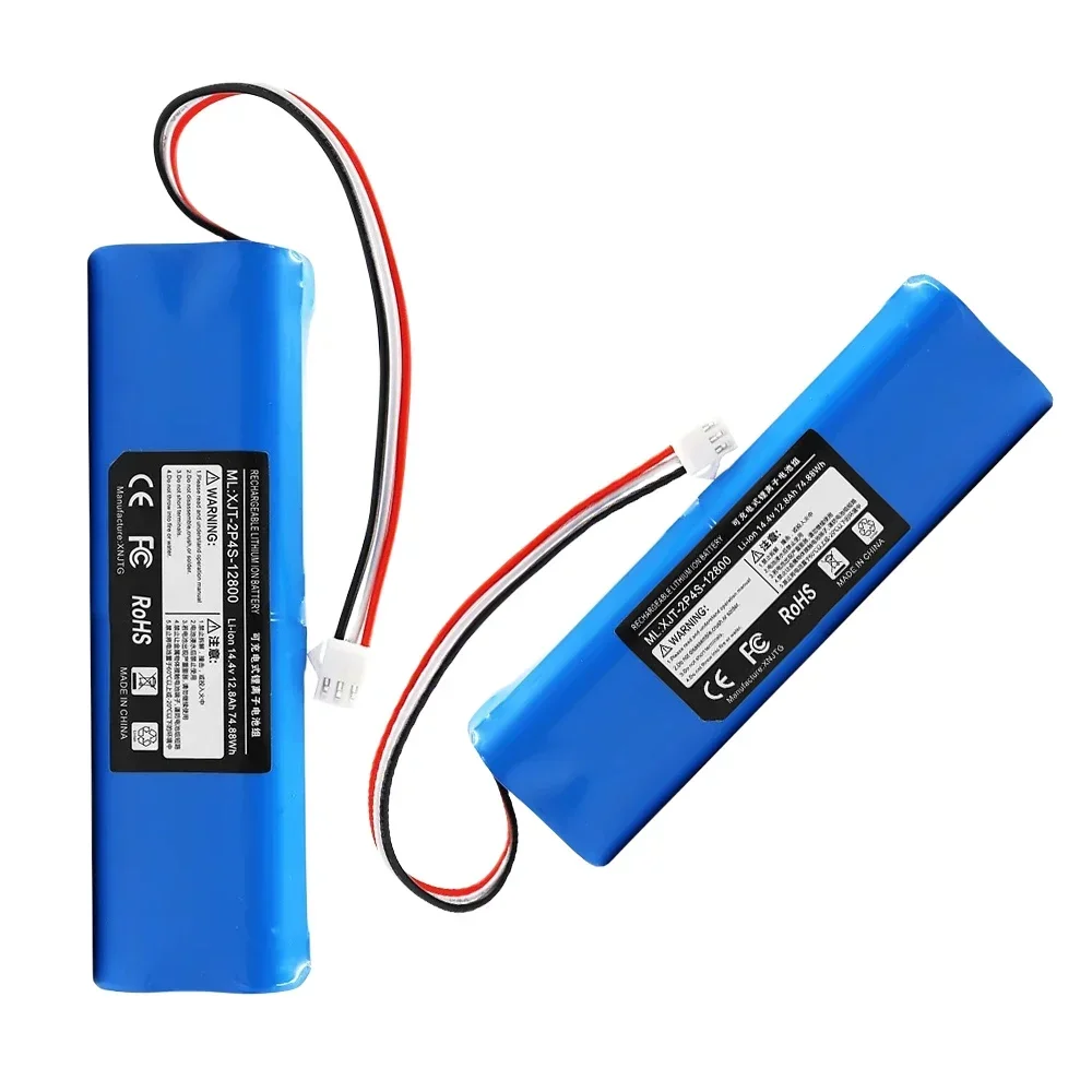 Replacement 14.4V battery for Xiaomi Viomi S9 Lydsto R1 sweeping robot vacuum cleaner, Capacity 6800mAh/9800mAh/12800mAh Battery