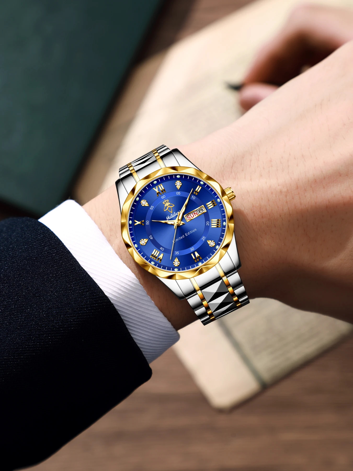 Reloj de cuarzo resistente al agua para hombre: un elegante reloj de pulsera de acero de estilo empresarial reloj mujer reloj hombre