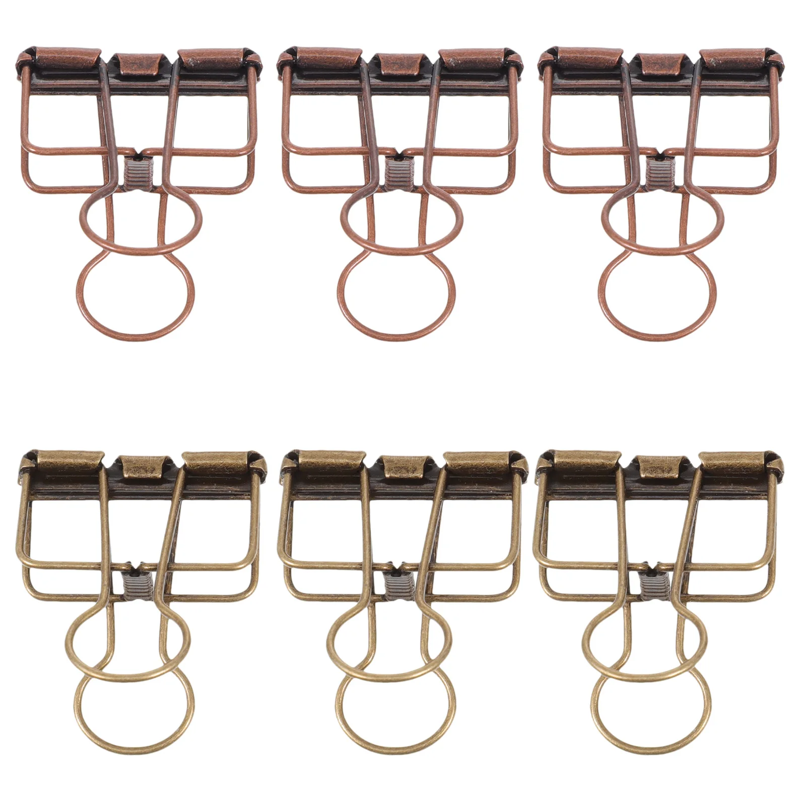 

6 pcs Bronze Dovetail Clips Retro Book Holders Metal Stationery Binder Paper Organizer Test Paper Clips Folder Assorted Colors