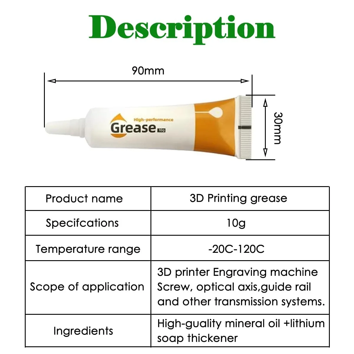 3D-Drucker-Teile Getriebefett Schmiermittel Führungsschienen-Fett Optische Achsen-Schmierfette für Bambu Lab P2S/A1/X1/P1/Ender-3/K1 – Detail 4
