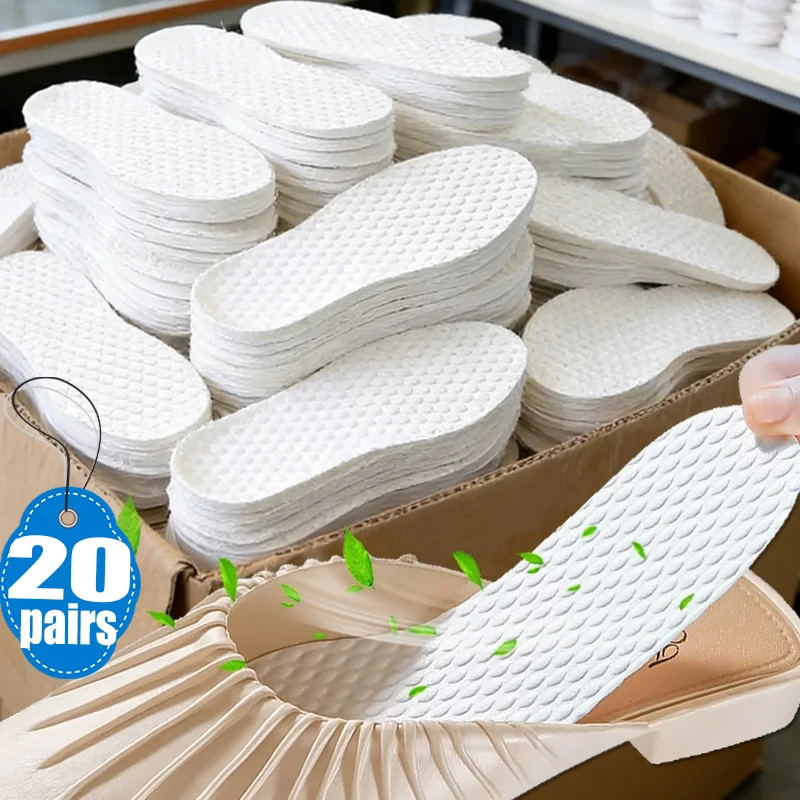 20Pairs Disposable Sweat-Absorb Insoles Breathable Pearl Pattern Anti-Odor Barefoot Wear Shoe Pads 2026 Summer Athletic Inserts
