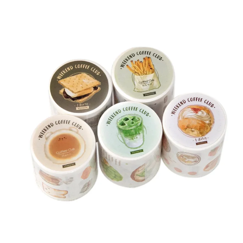 

5pcs/1lot Decorative Adhesive Tapes Weekend Coffee Club Masking Tapes Scrapbooking DIY Paper Japanese Stickers