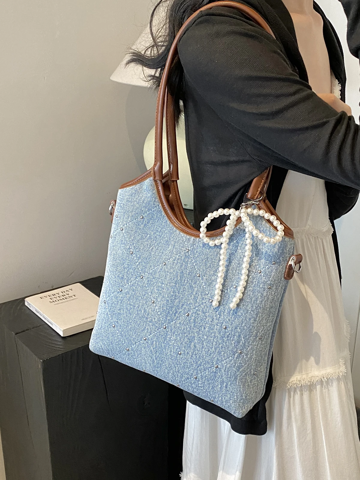 

Small Denim Underarm Bucket Crossbody Bags For Women 2024 New Trend Korean Fashion Y2K Shoulder Bag Lady Handbags And Purses