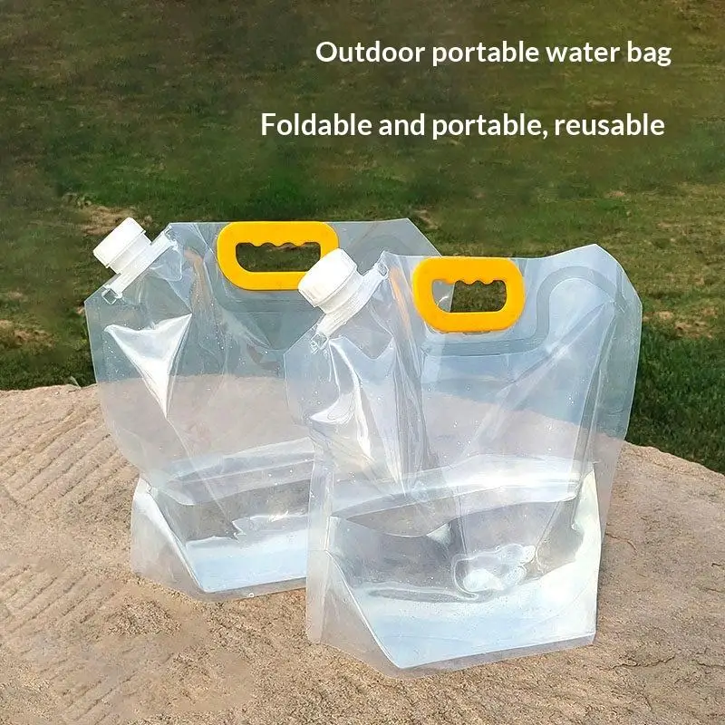 Reusable Clear Flasks 1Pc 1L 1.5L 2.5L 5L 10L Drinking Bags Foldable Container Portable Drink Storage for Sport Events