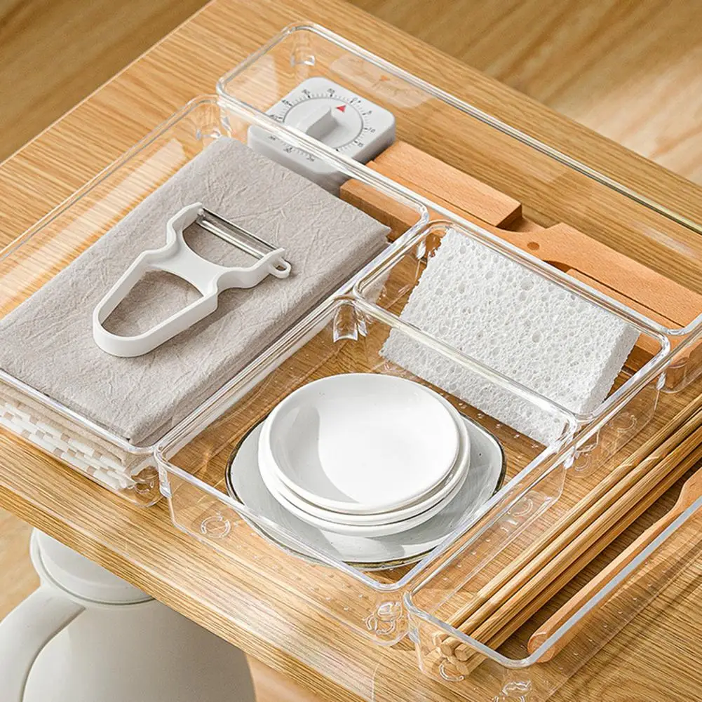 Más compartimentos duraderos para dormitorio, caja organizadora transparente, cajón para dormitorio