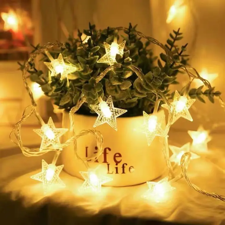 120 LED 10M Star Light String Twinkle Garlands EU Plug โคมไฟคริสต์มาสวันหยุดคริสต์มาสปาร์ตี้งานแต่งงานตกแต่ง Fairy ไฟ