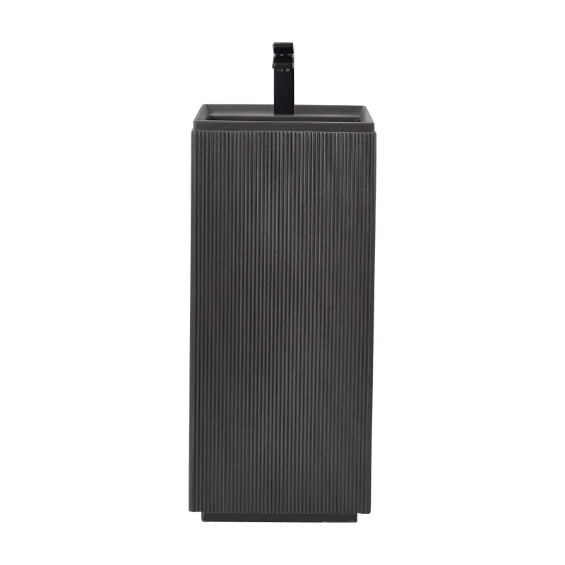 

Column integrated wash artificial stone balcony wash bathroom floor art wash basin