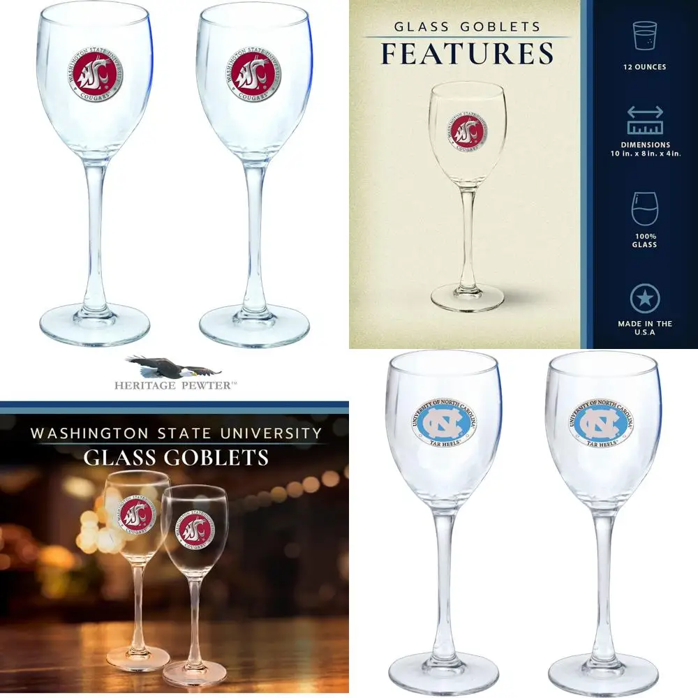 

12-унций набор оловянных стеклянных бокал для кашгар Вашингтона, экспертно изготовленный для любителей вина и любителей спорта