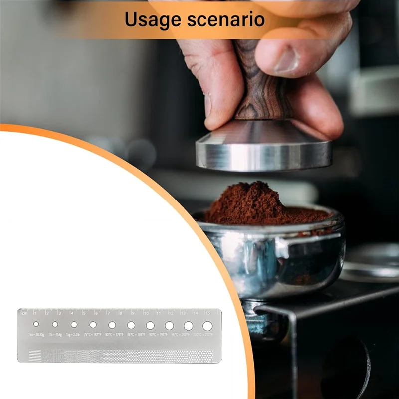 HGHO Grinds Reference Card Coffee Grinds Size Ruler Metal Grinds Size Reference Card Essential Tool Coffee Enthusias