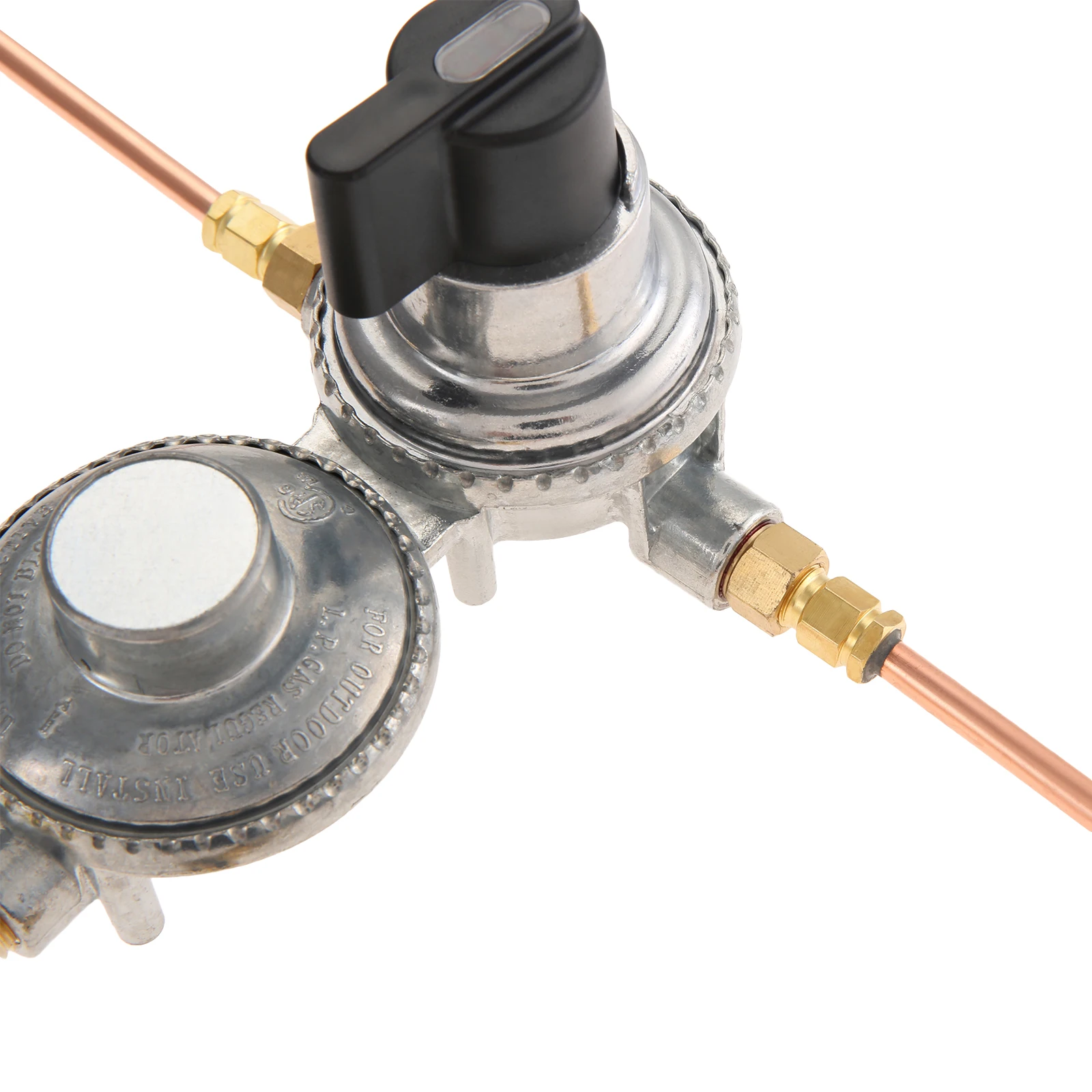 1Pc RV Trailer Tank Propane Regulator 2-Stage Changeover RV Accessories Dual Tank Connection Kit with 15