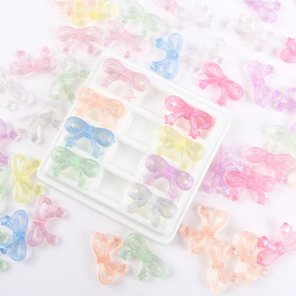 반짝이 AB 컬러 나비 아크릴 비즈 팔찌 DIY 쥬얼리 만들기 목걸이 공예 액세서리용 루즈 비즈