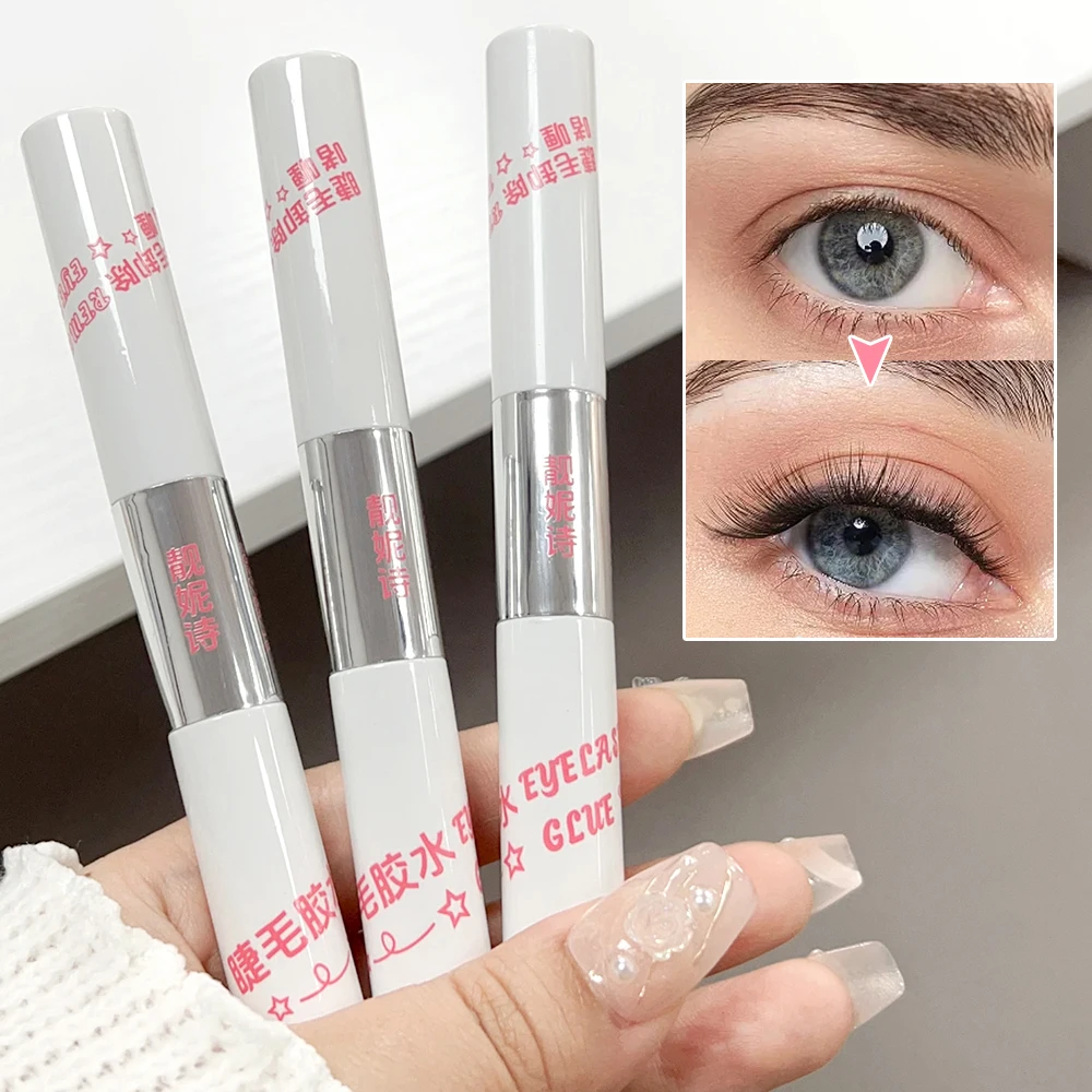 Colle pour Faux Cils 2 en 1 Imperméable et Durable, Adhésif Non Irritant