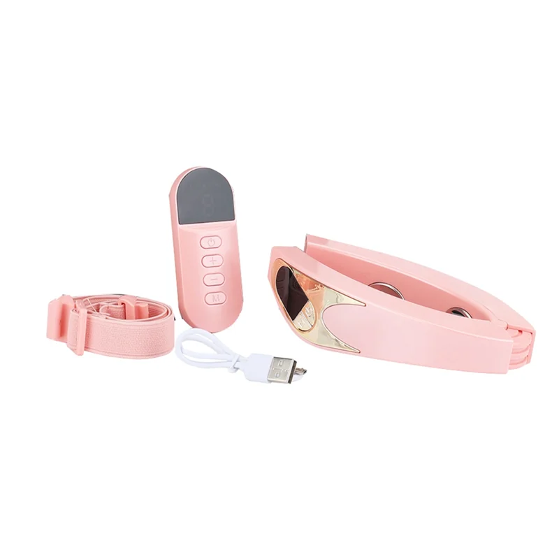 B02C-EMS V-Face Face Lift Device 6Mode Aquecido Rejuvenescimento da Pele Vibração de Mento Duplo Massageador Remoto Sem Fio Fácil de Usar Rosa