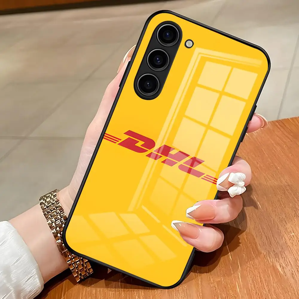 DHL Express حافظة لهاتف سامسونج S25 Edge Ultra S23 S22 S21 S20 Ultra Plus S24 Fe A54 A53 A25 غطاء زجاجي