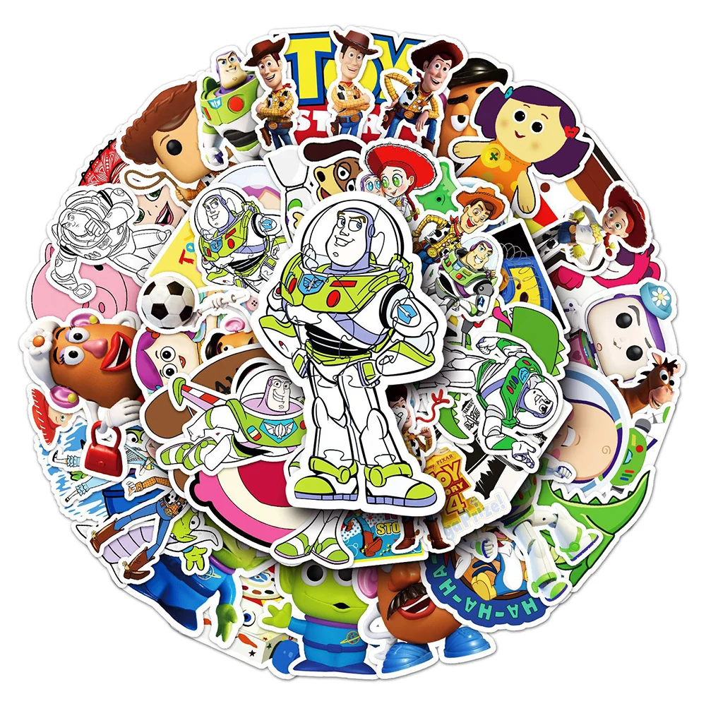 10/30/53pcs Cute Disney Cartoon Toy Story Stickers Funny Anime Graffiti Sticker Kids Toy Phone Guitar Luggage Waterproof Decals