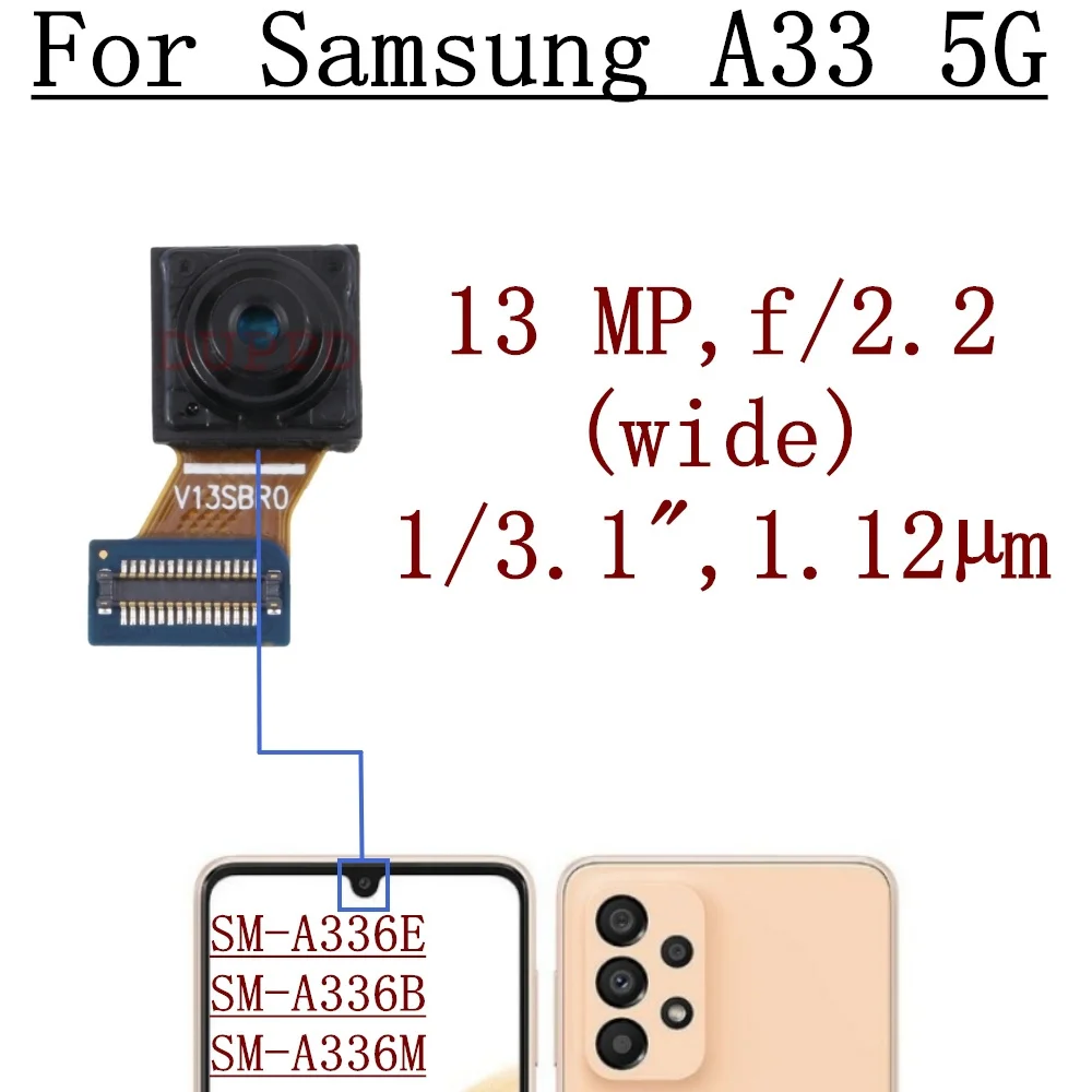 Front Rear Camera For Samsung Galaxy A33 5G A336B A336E A336M Back Wide Macro Depth Main Camera Module Flex Cable