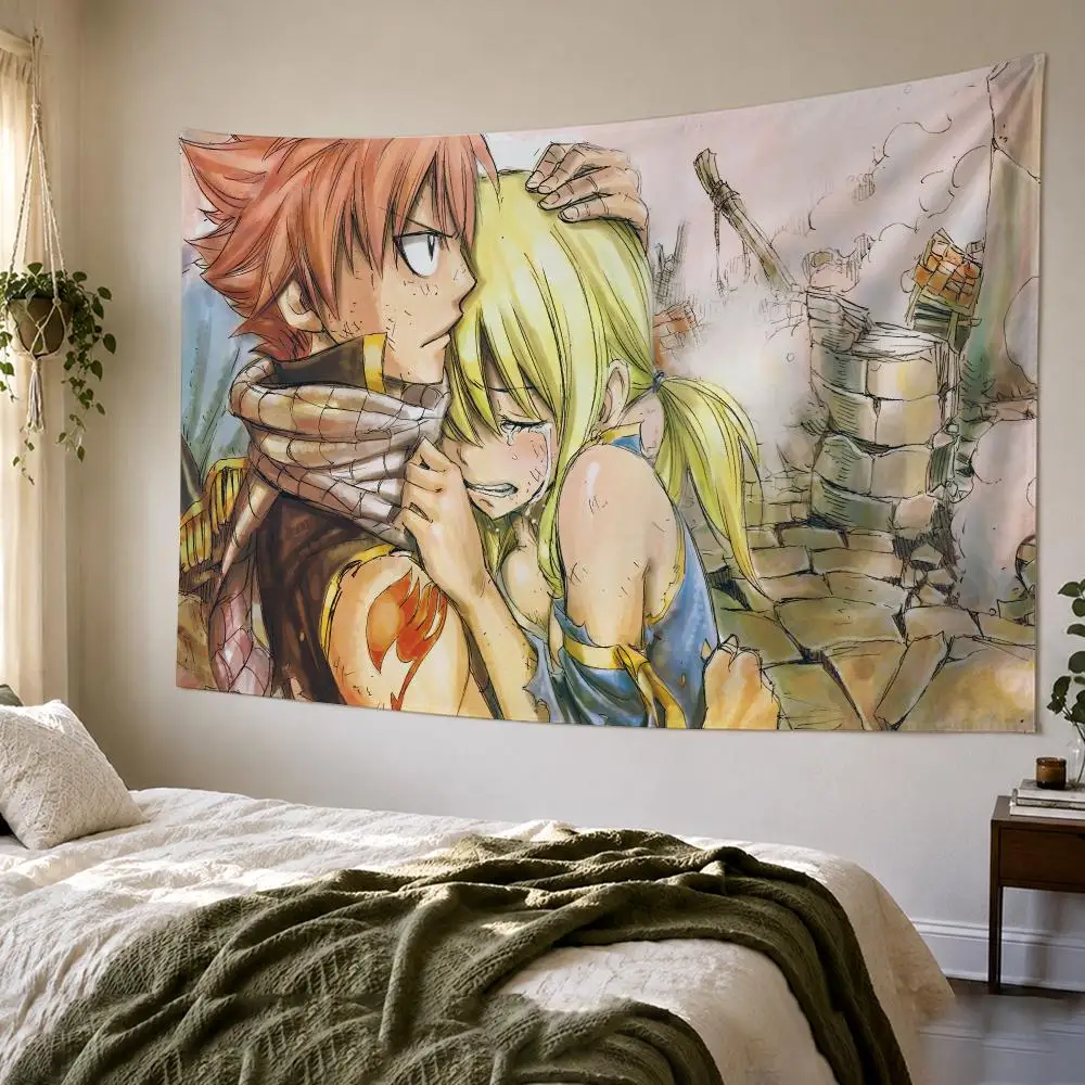 F-Fairy Tail Anime Retro Tapestry Bedroom Living Room Bar Party House Home Dorm Interior Wall Decor Background Banner