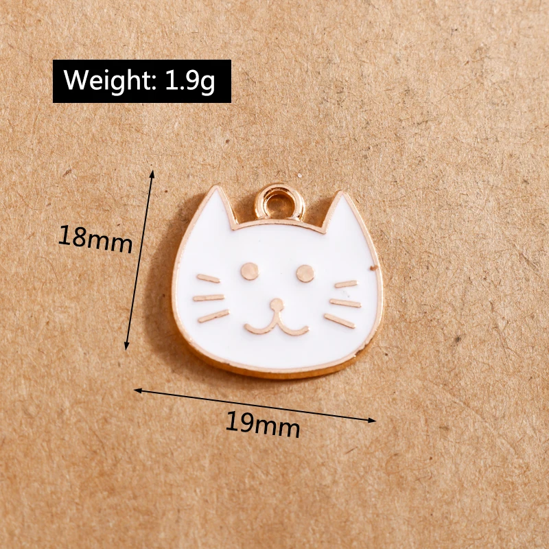 10 stücke Emaille Cartoon Tier Katze Charms Anhänger für Schmuck Herstellung Halskette Ohrringe DIY Armband Zubehör liefert – Detail 5
