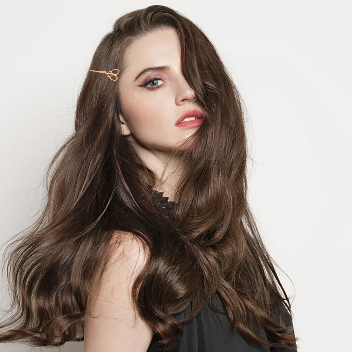 

1pcs Alloy Scissors Clip Gold Lightweight Hairpin Exquisite Glossy Design For Party Wedding Banquet Daily Wear Scissors