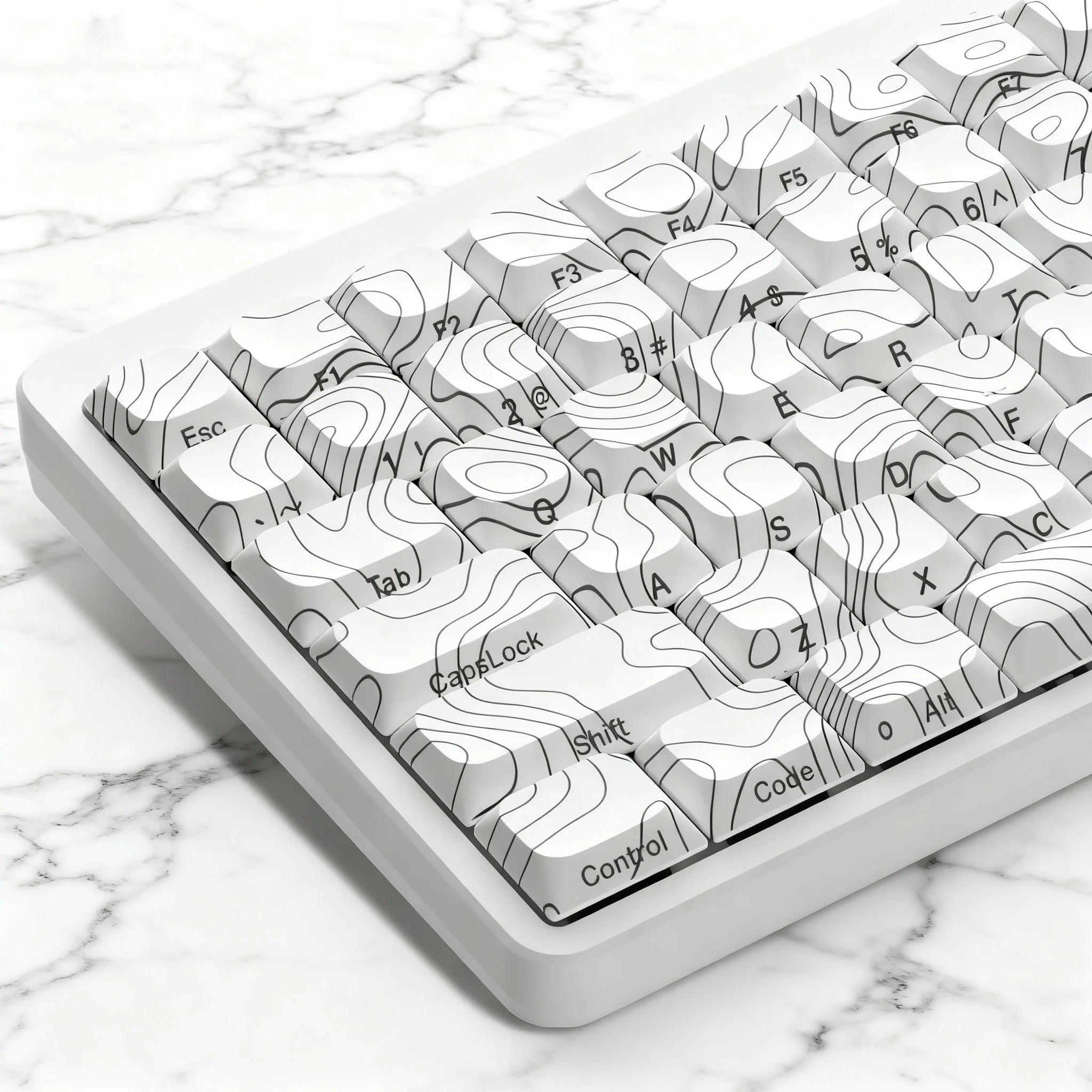 

120-клавишные низкопрофильные колпачки для клавиш с белым контуром и сублимационной краской из ПБТ для механической клавиатуры MX Switch