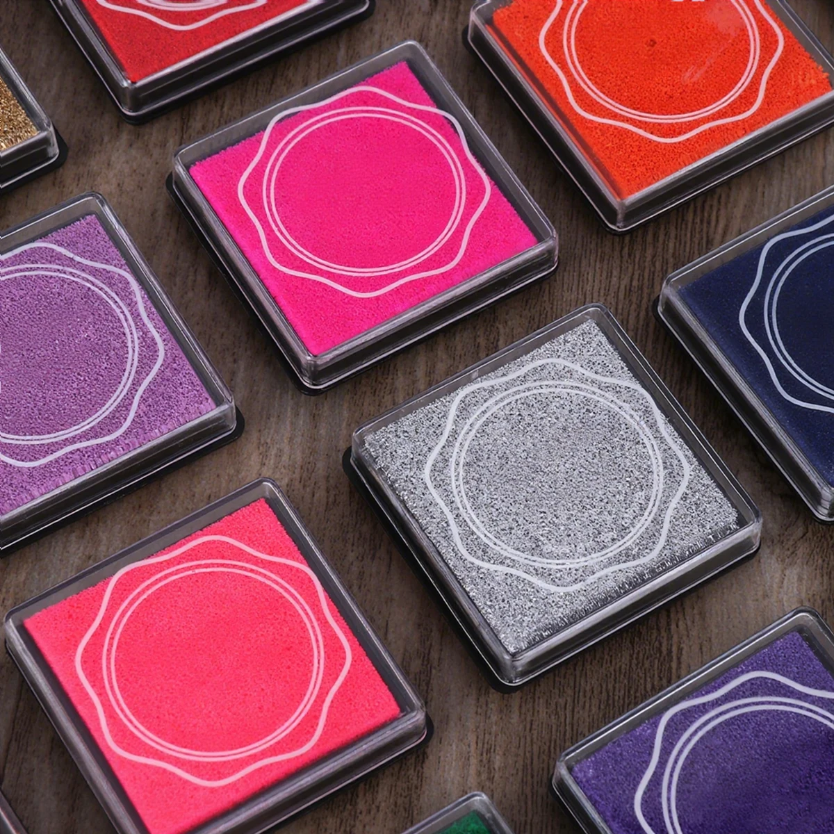 20Pcs Colorful Ink Pads Large Capacity Washable Quick Dry for DIY Craft Scrapbooking Fabric Wood Paper Stamping Projects