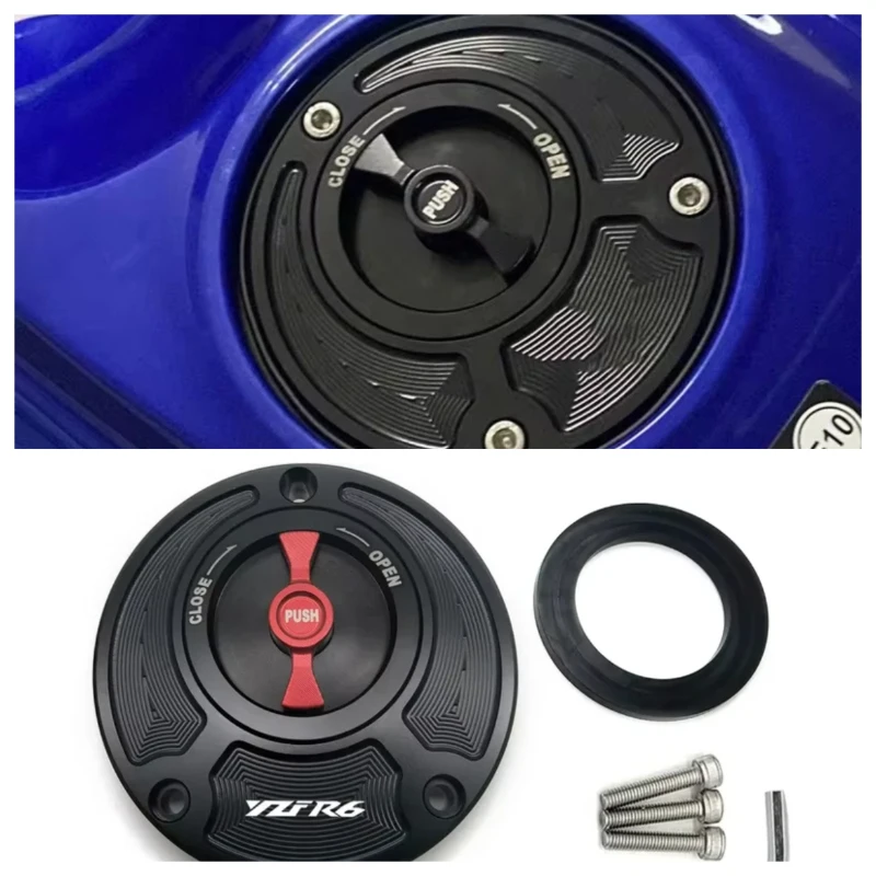 For Yamaha FZ6 FZ6R FZ1 R1 R6 R6S CNC Fuel Gas Tank Cap Cover Aluminum Keyless Motorcycle Accessories All years