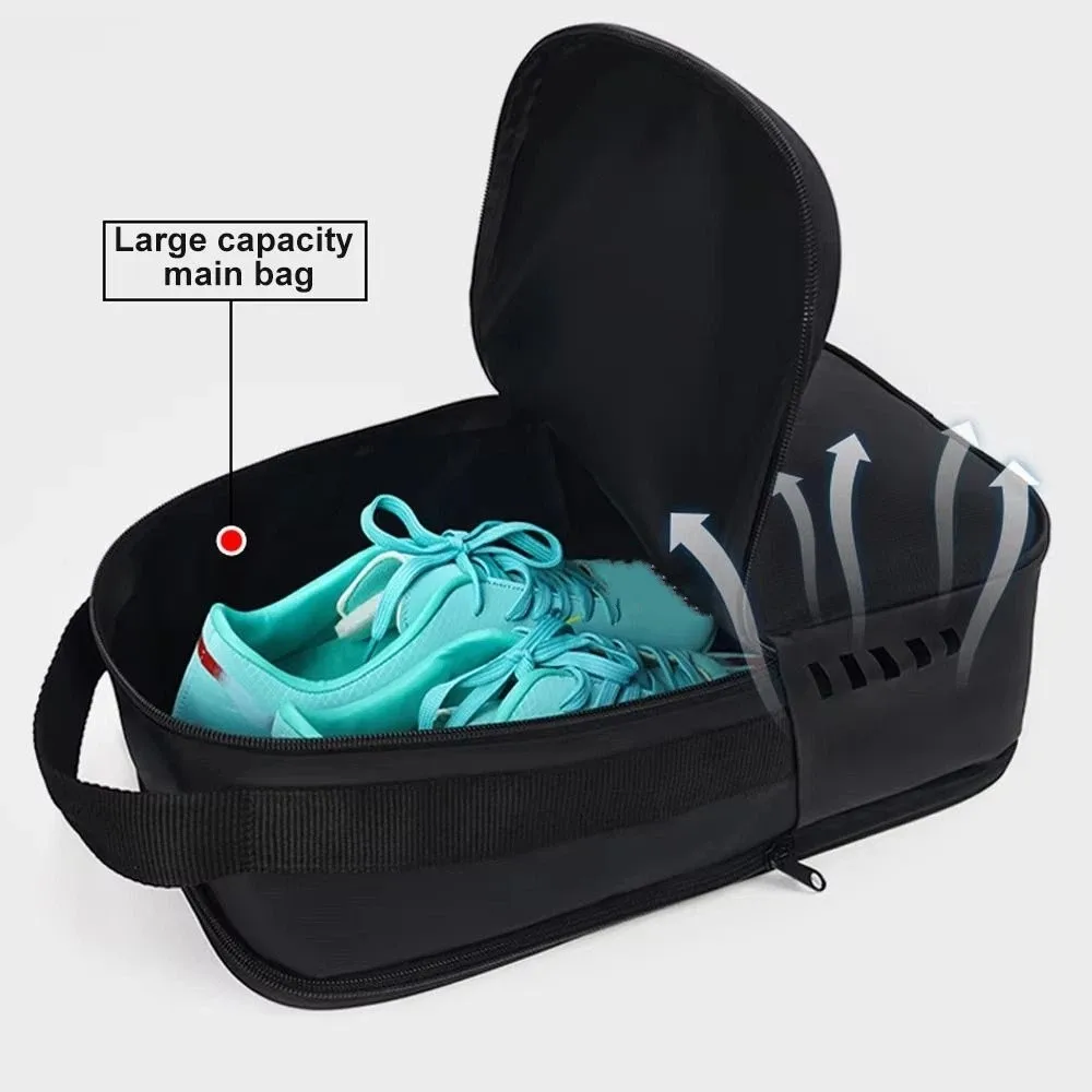 Durable Large Capacity Shoe Storage Bags Portable Black Travel Storage Case Zipper Foldable Shoes Organizer Travel Accessories