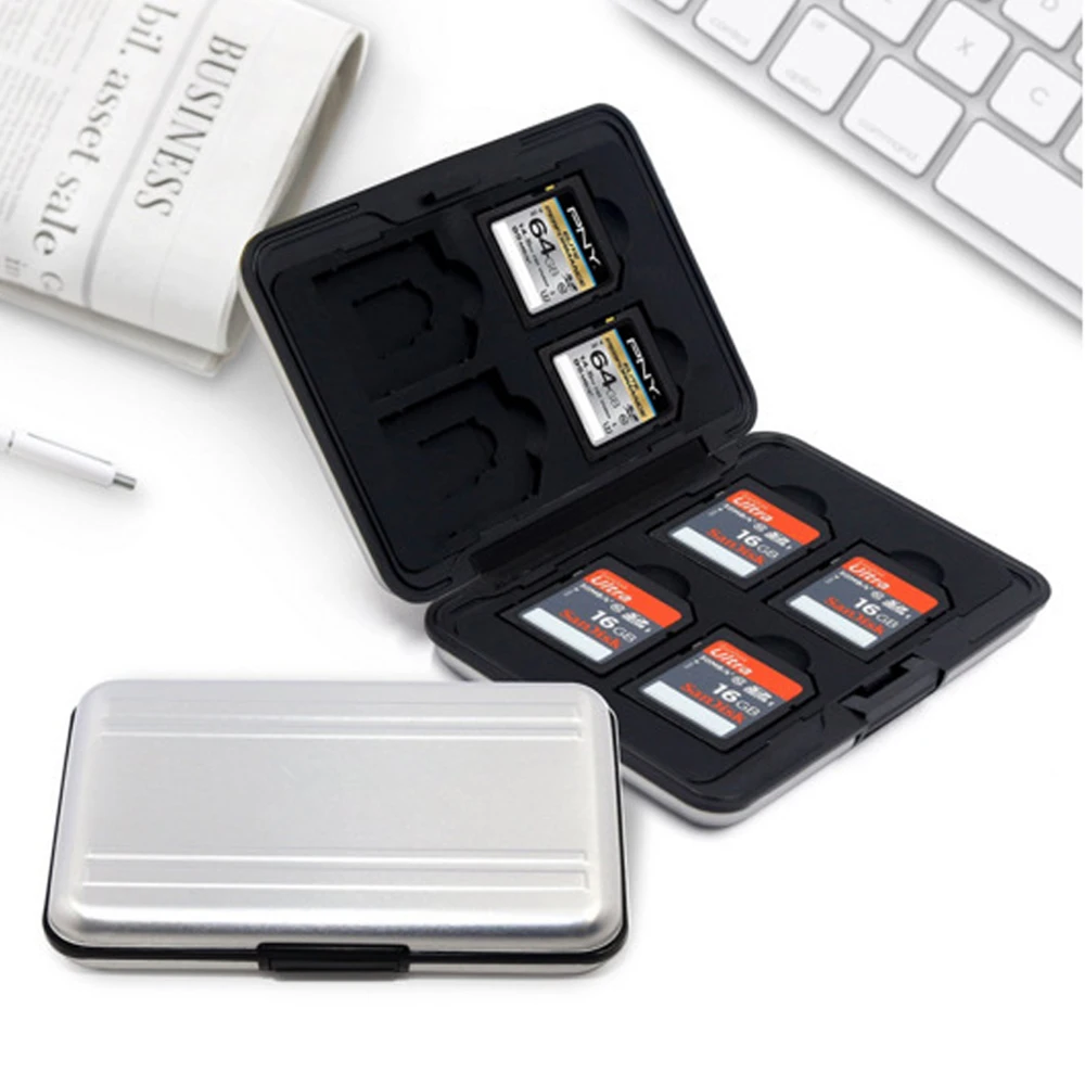 Держатель для карт Micro SD Держатель для хранения SDXC Чехол для карты памяти Защитный алюминиевый чехол на 16 оттенков для SD/SDHC/SDXC/Micro SD