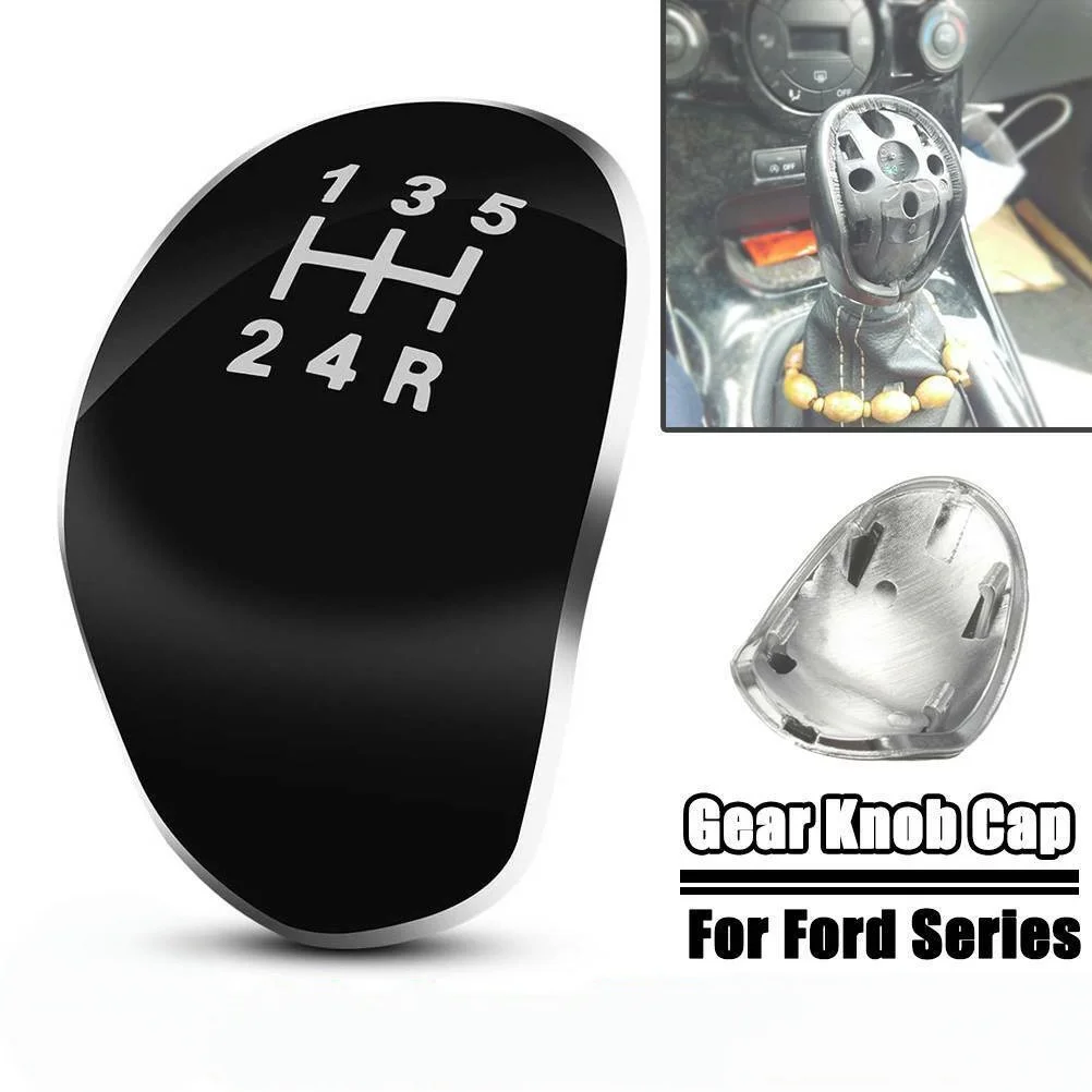 5 Speed Gearshift Lever Cover for Ford Fiesta Focus Kuga Car Gear Stick Shift Knob Insert Cap Cover Replacement Interior Parts