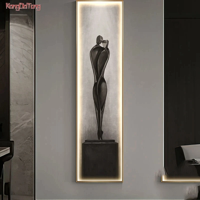 2024 Remote Dimming Modern Abstract Luminous Painted LED Wall Lamp Porch Living Room Dining Room Bedroom Bedside Home Decoration