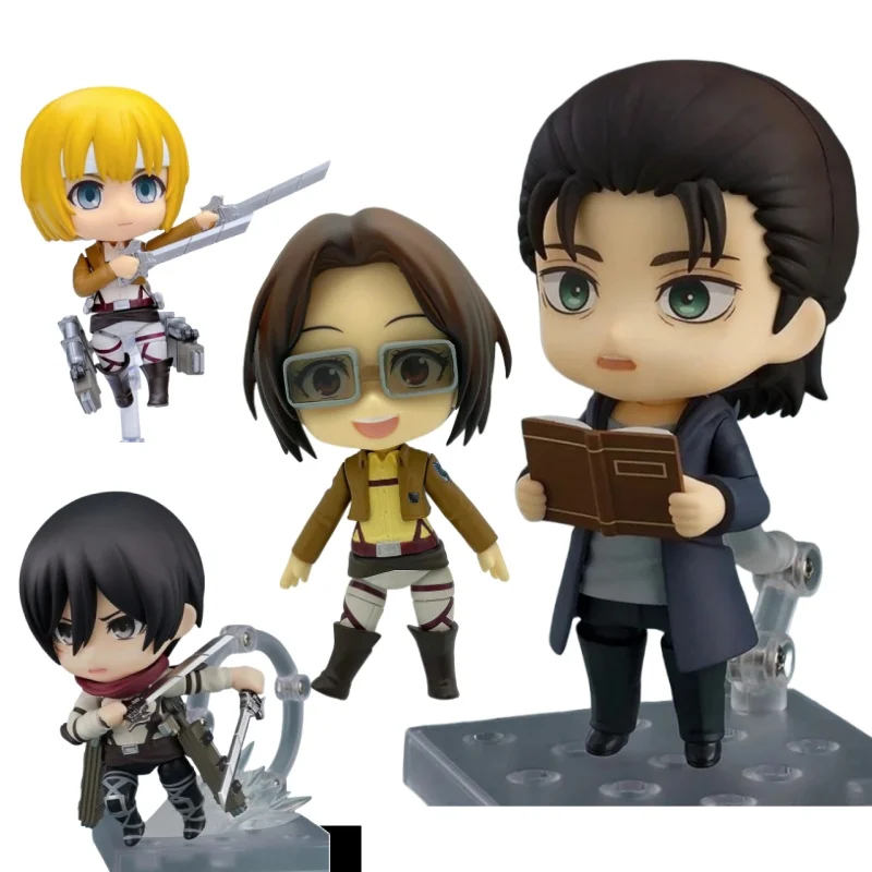 進撃の巨人-ハンジ・ゾエ-エルヴィン・スミス-ミカサ・アッカーマン-かわいいpvcアクションフィギュアモデルコレクションおもちゃ