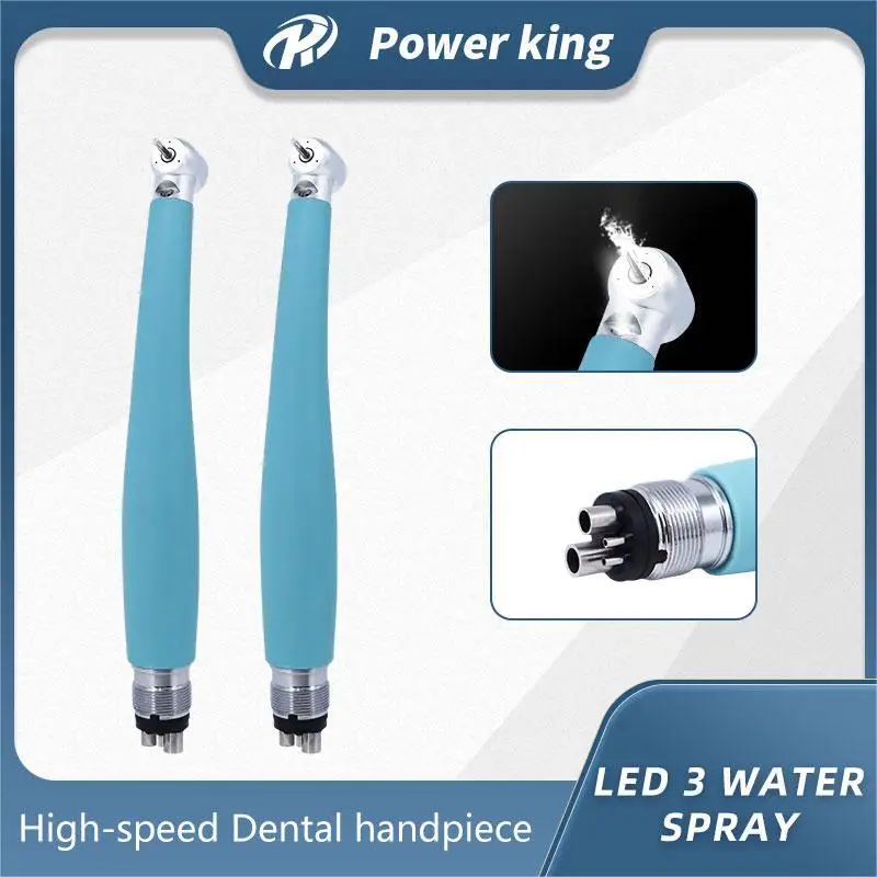 LED Dental Handpiece 3 Water Spray BLUE 1PCS High Rotation Pen Light Hand Piece Push Button Type 2hole 4hole Nanotechnology