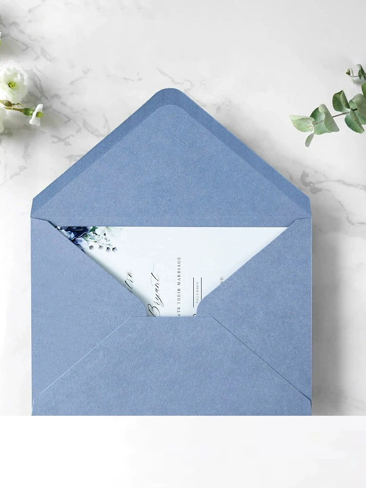 50 sztuk/partia Koperty 18x13cm Niebieskie Artykuły dla Małych Firm Papier 120g Kartka z Wiadomością Zaproszenie Ślubne Artykuły Papiernicze Opakowanie — zdjęcie produktu 7