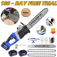 BRIEFNESS 16Inch 2000W Cordless Brushless Chainsaw with 2x4.0Ah battery, suitable for wood cutting, tree pruning, gardening