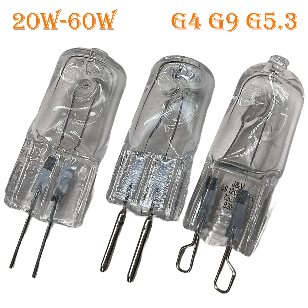 G4 G5.3 G9 Halogen Light Bulb 20W 28W 35W 40W 60W Mini Home Warm Lamp Halogen Light 3000k Home Bulb 12v White Led Energy-saving