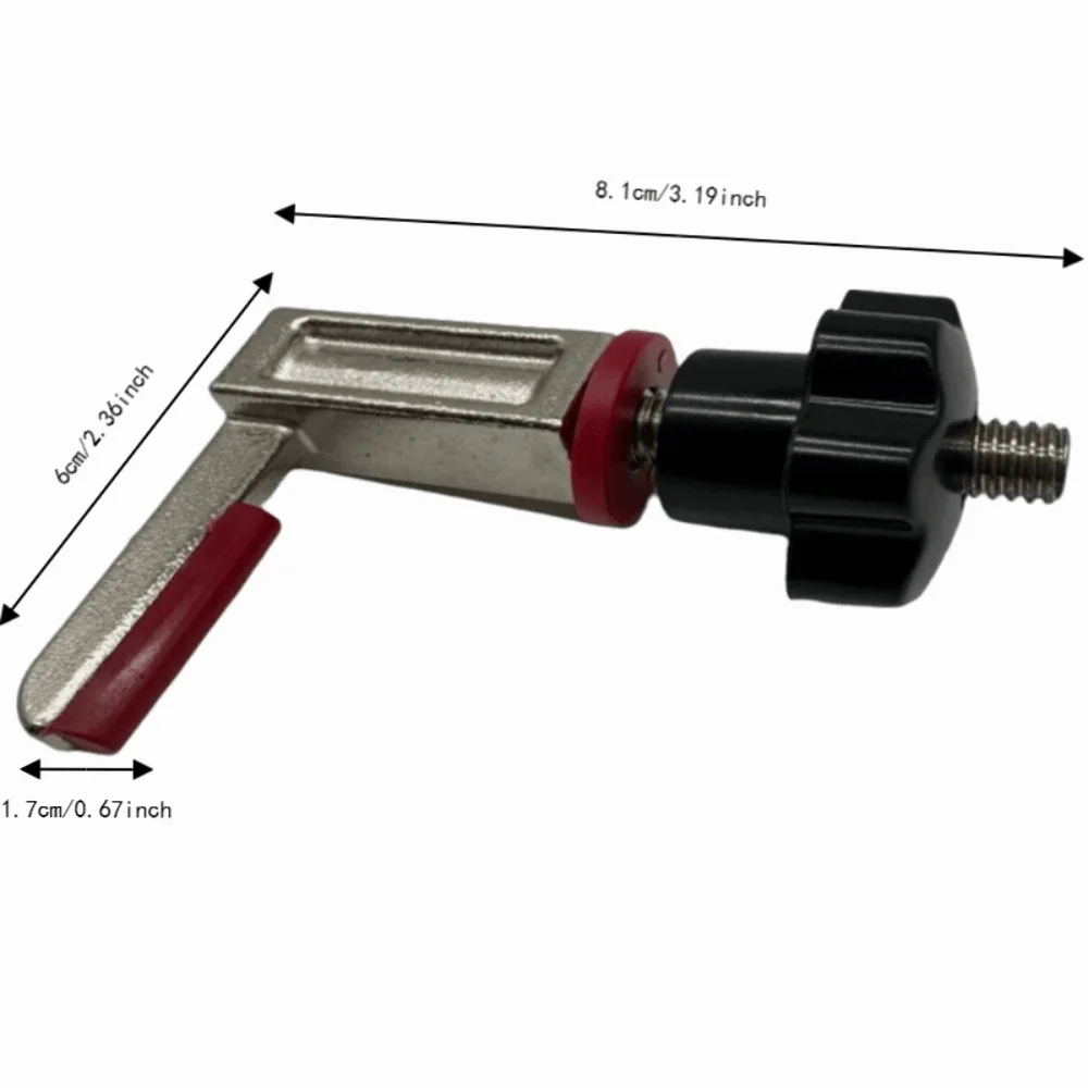 Threaded Screw Tennis Racket L Frame Cantilever Metal Red Contact Pads L Frame Cantilever Black Adjustable Knobs Visible