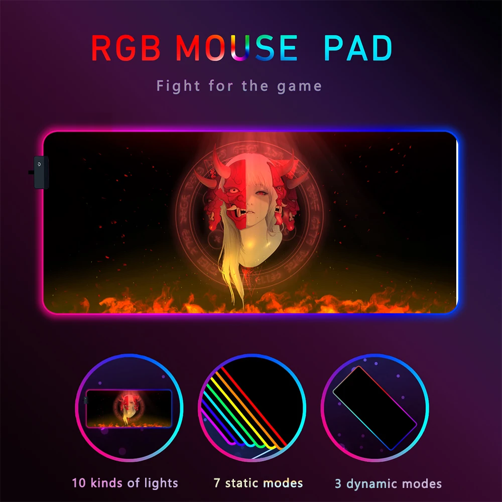40x90cm Waterproof Gamer CP Anime RGB Large Computer Desk mat LED Light Mousepad with backlight XXL Mousepads Keyboard Gaming