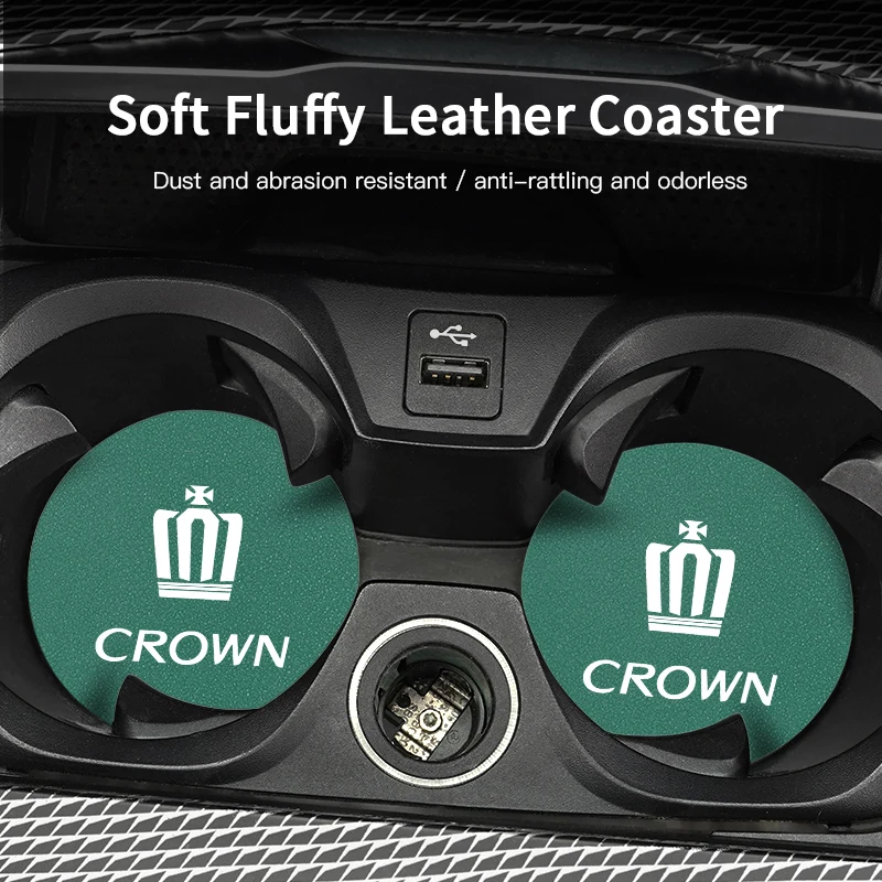 2 Pieces Car Water Cup Suede Water Cup Mat Anti Slip Pad Protective  For Toyota Crown JZS171 JZS171W JZX175 JZX171 GRS180 181 18